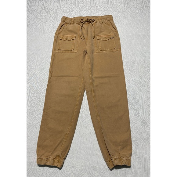 aerie Pants - Aerie Cargo Jogger Pants Tan Women's‎ XS TP Cotton Lyocell Drawstring Elastic